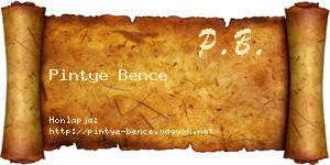Pintye Bence névjegykártya